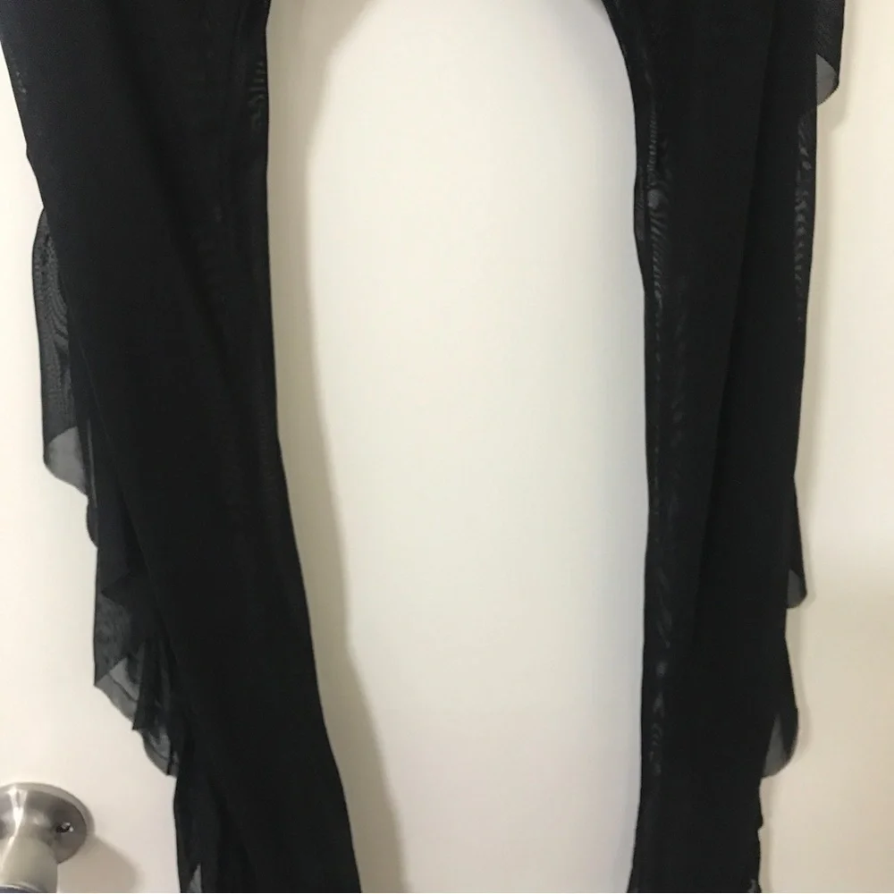 3/$15 Kandyshop black sheer mesh swim cover up ruffle side leggings